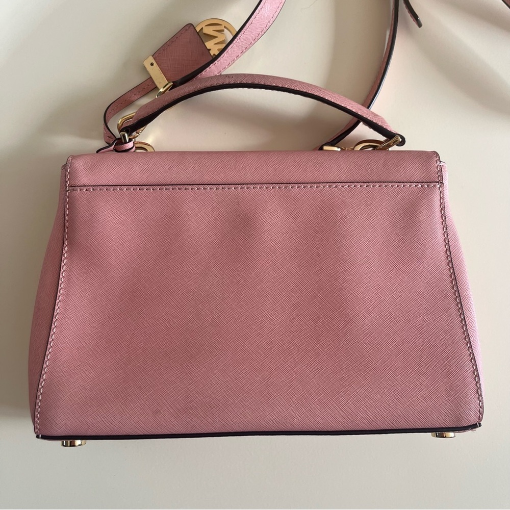 Michael Kors Ava Saffiano Leather Crossbody - Misty Rose - Picture 6 of 11